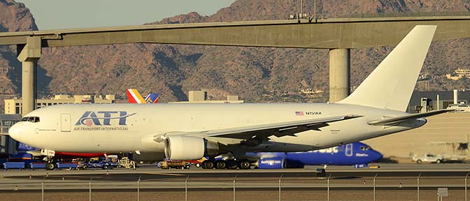 Air Transport International Boeing 767-281 N791AX, Phoenix Sky Harbor, December 27, 2015